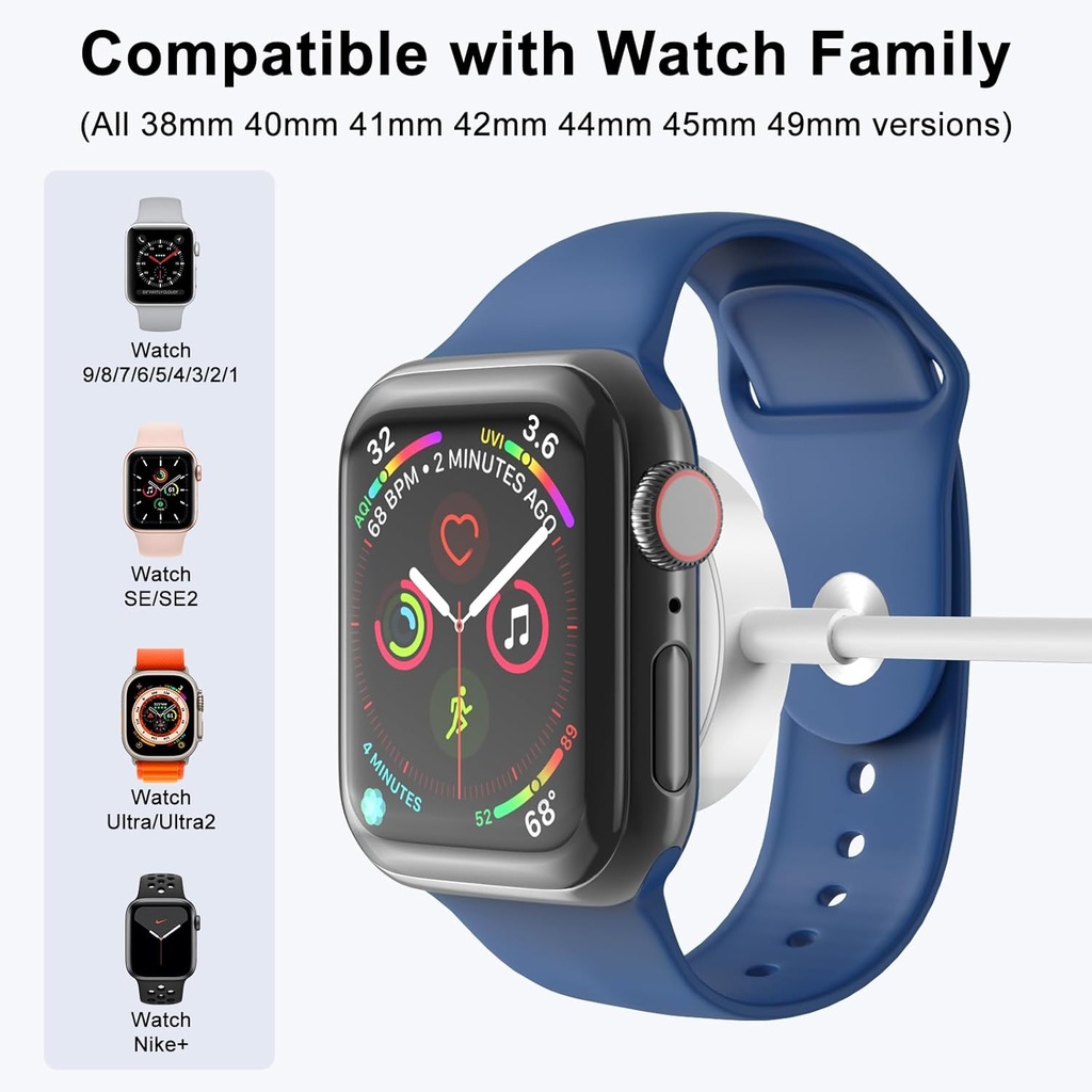 AMASUKI Apple Watch Charger USB Magnetic Wireless Fast iWatch Charger Portable Compatible with iWatch Ultra/Series