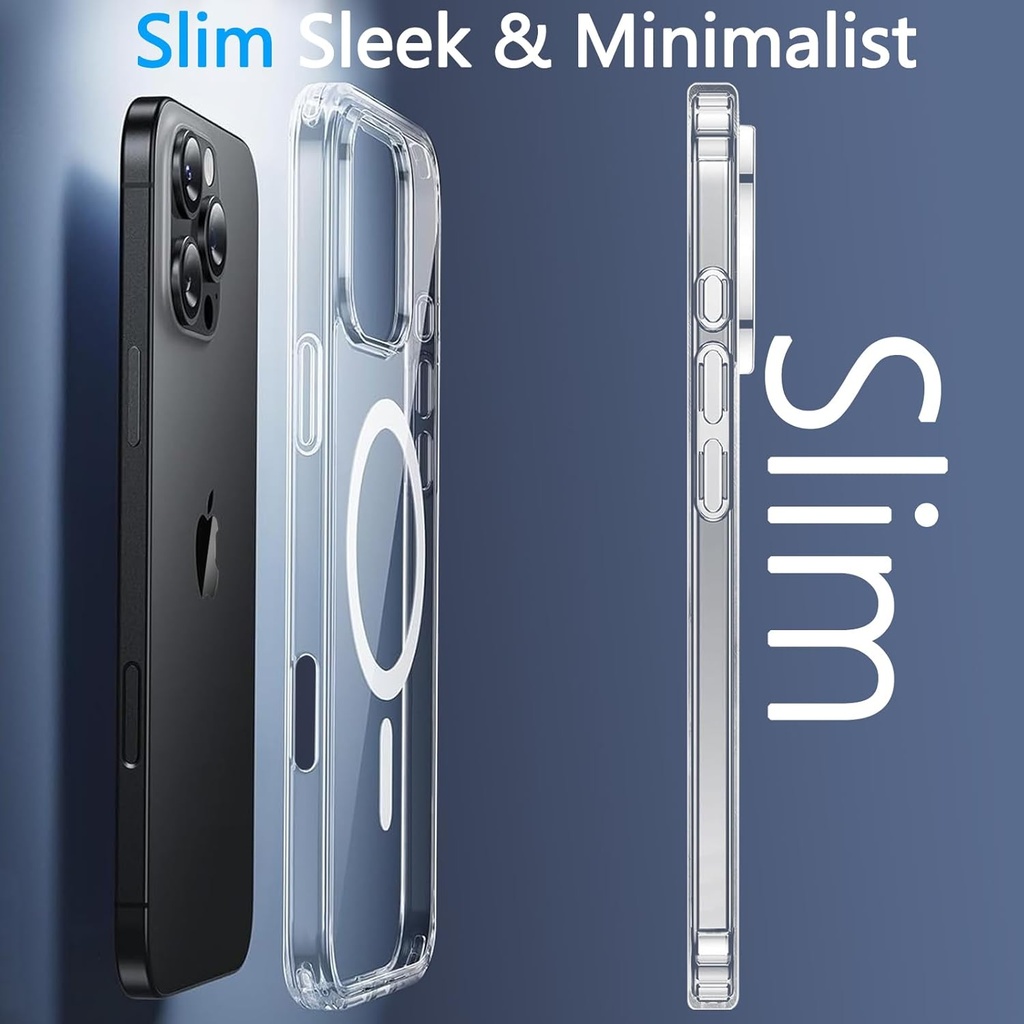 ZZYYQSL iPhone 16 Pro Max Case Clear with Privacy Screen Protector