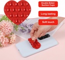 Doubled sided Heart shaped silicon suction cup Red
