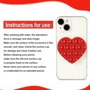 Doubled sided Heart shaped silicon suction cup Red