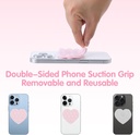 Doubled sided Heart shaped silicon suction cup light pink 