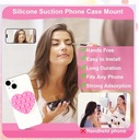 Doubled sided Heart shaped silicon suction cup pink
