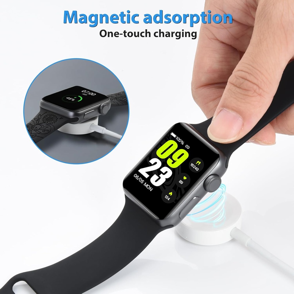ELUTENG 2Pack Apple Watch Charger USB Magnetic Wireless Fast iWatch Charger Portable Compatible with iWatch Ultra/Series