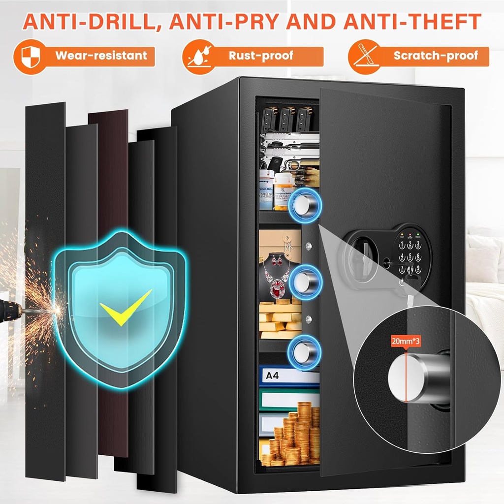 FORTRESS XLARGE PERSONAL SAFE WITH ELECTRONIC LOCK