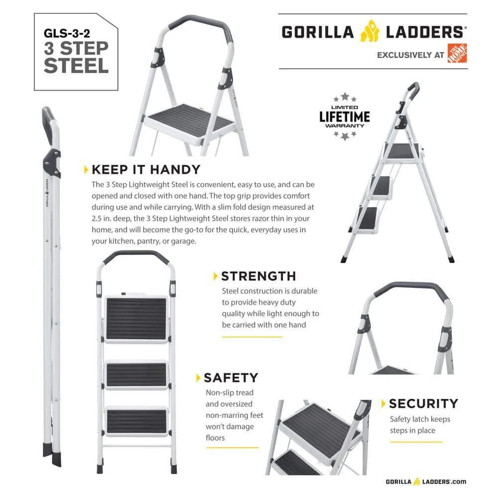 GORILLA LADDER 3STEPS 8FT 9INCH