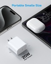 i Phone 17 16 15 20W Fast Charger combo USB C wall Charger with 6 FT Type C Cable White 