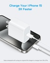 i Phone 17 16 15 20W Fast Charger combo USB C wall Charger with 6 FT Type C Cable White 