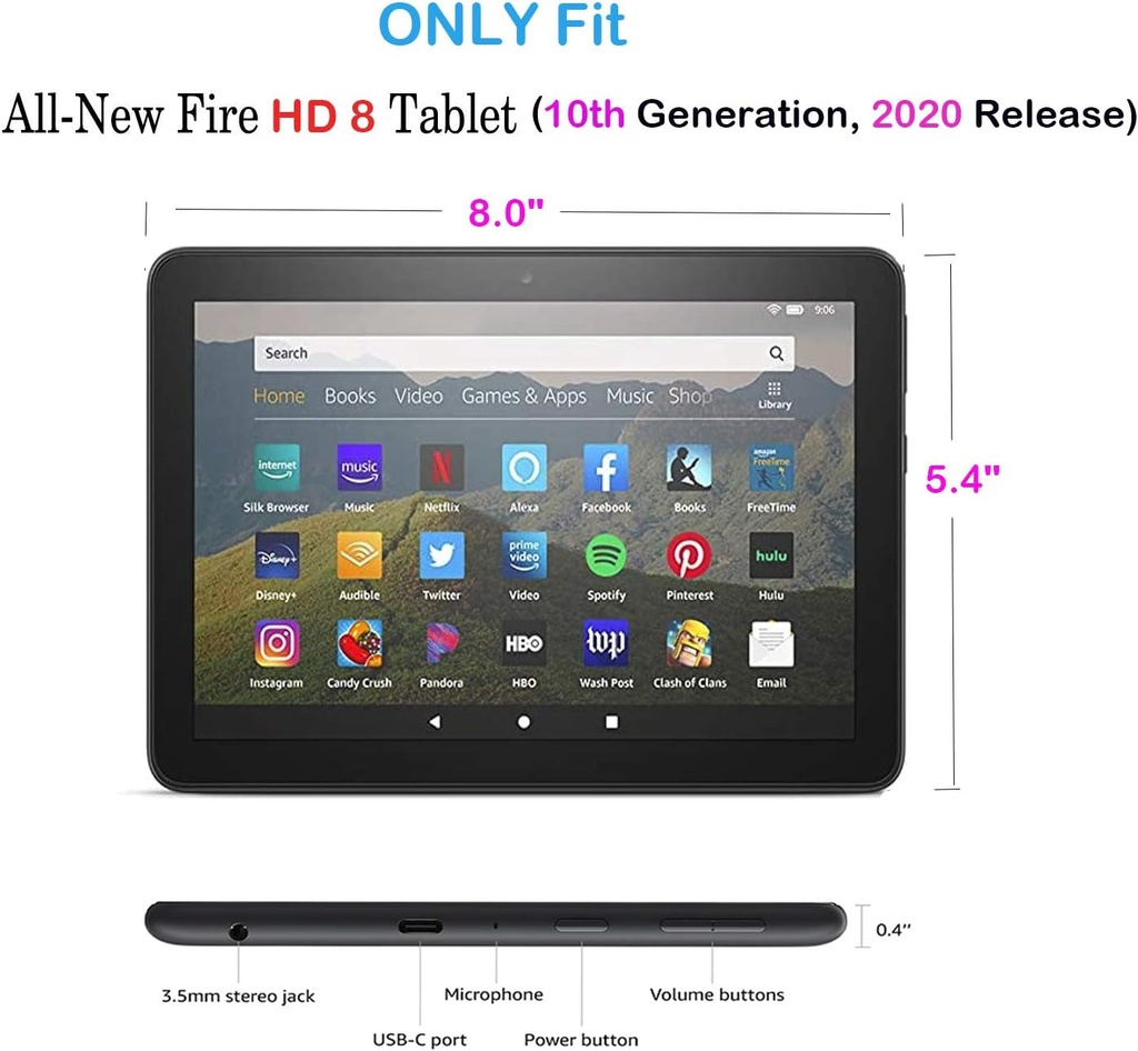 AMAZON Fire HD 8 Tablet Case With Stand Handle, Pink