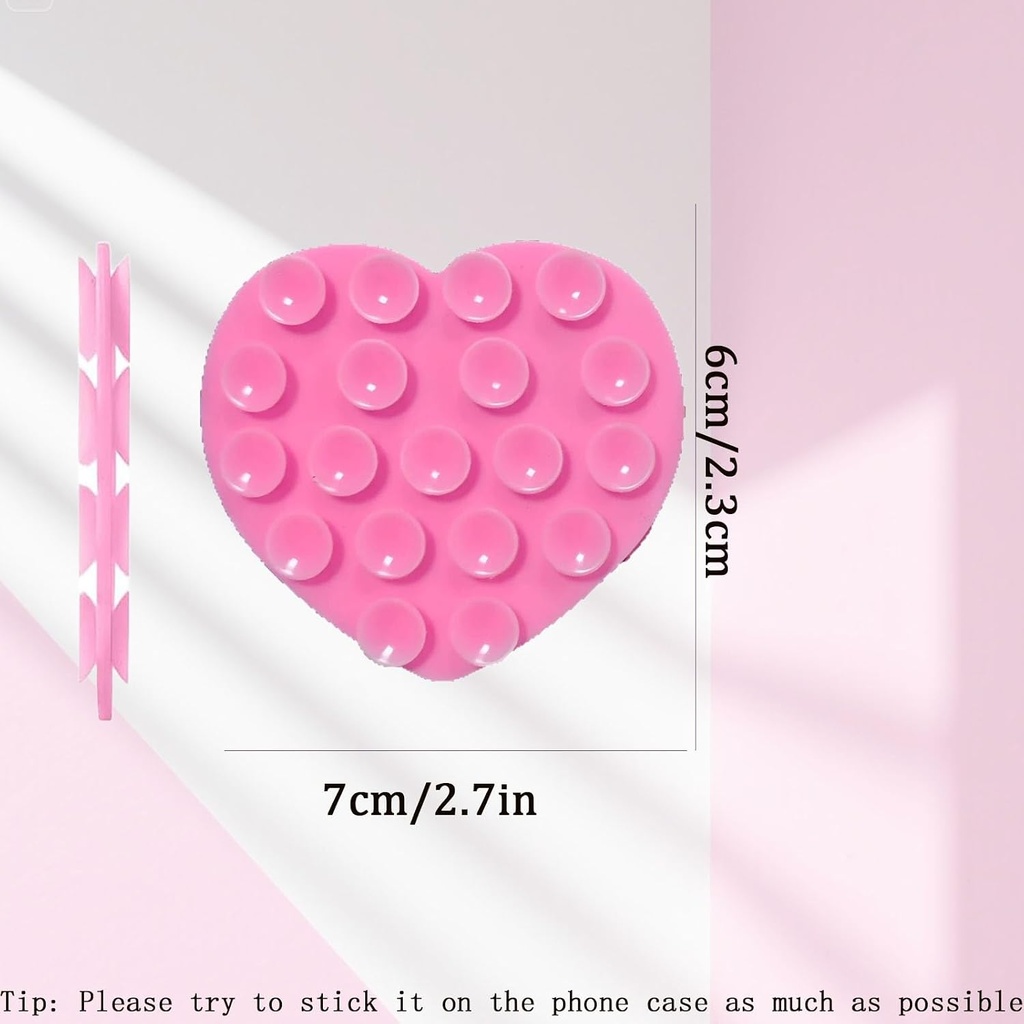 Heart shaped Silicone Suction Cup Phone Case Mount Double Sided white