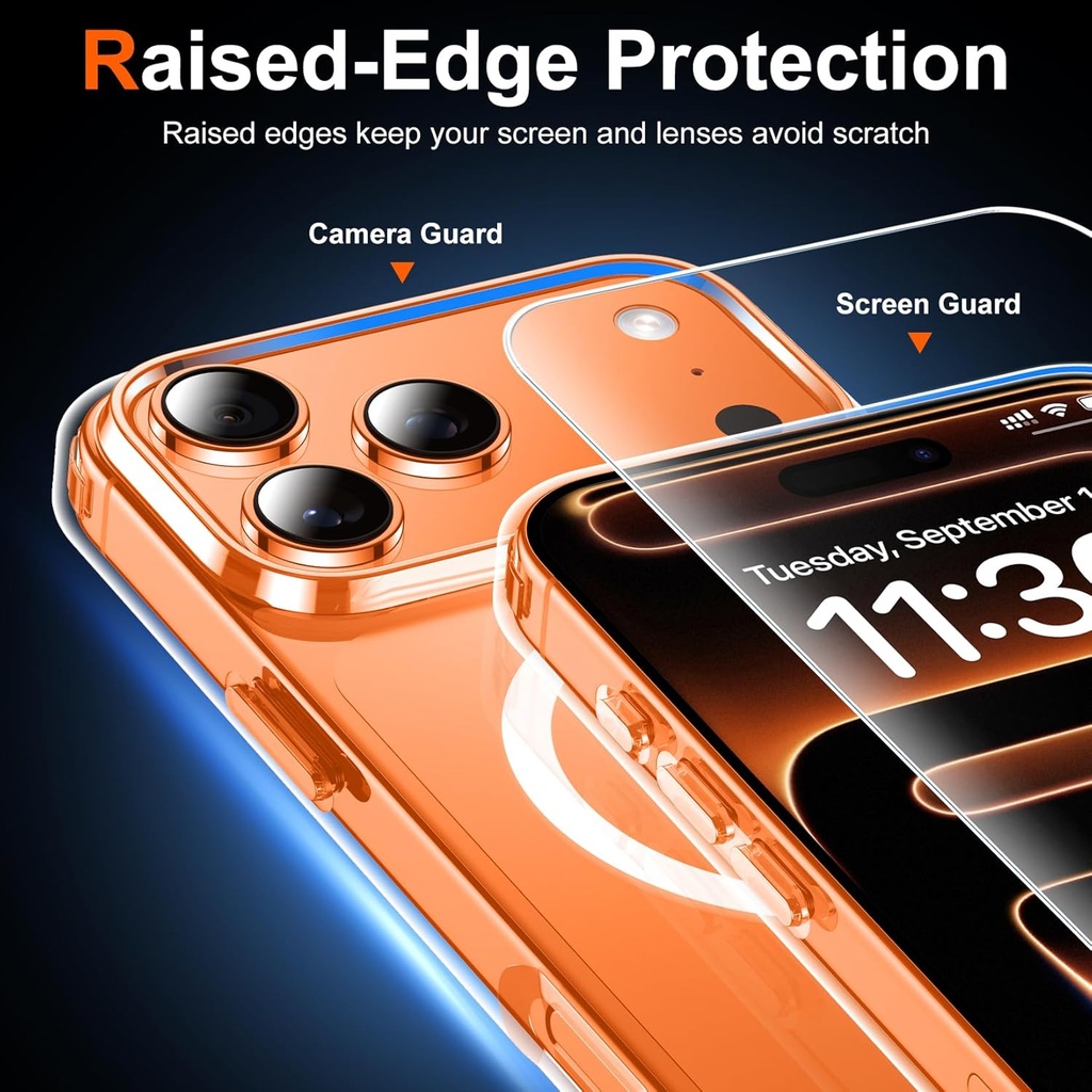 Temdan iPhone 17 Pro Case Clear with Screen Protector, 