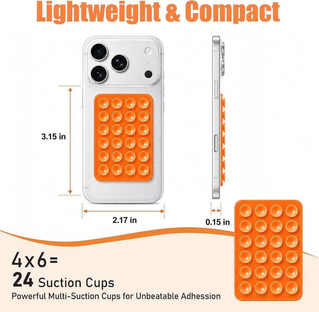 Silicone Suction Cup Phone Case Mount suqare assorted colors