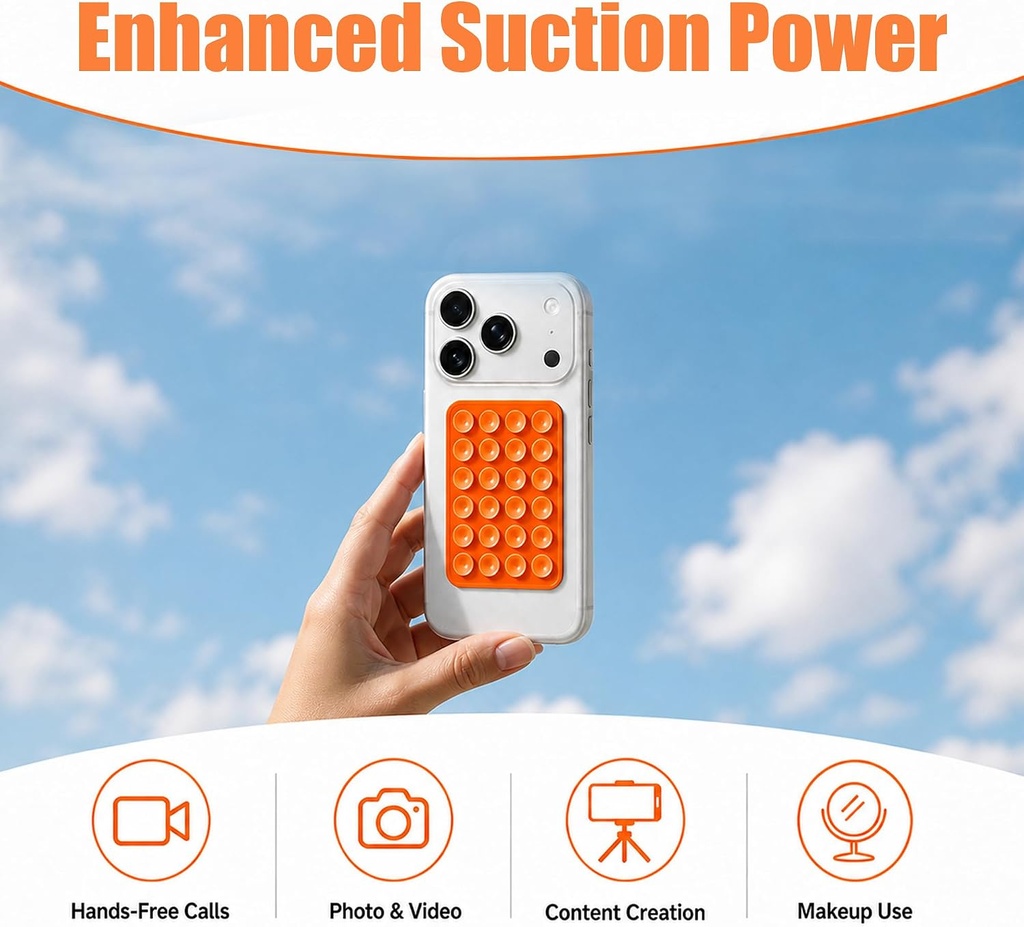 Silicone Suction Cup Phone Case Mount suqare assorted colors