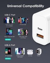 USB C Charger Block Fast Charging Multiport Adapater 20W USB-C & QC 3.0 USB-A Port] for i Phone
