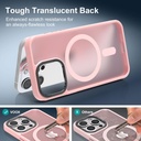Vooii Strong Magnetic for iPhone 15 Pro Max Case, [Compatible with Magsafe] [13FT Military Grade Drop Protection] Slim Shockproof Translucent Matte Case for iPhone 15 Pro Max 6.7 inch - Pink