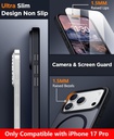 SPIDERCASE iPhone 17 Pro Case, Magnetic Translucent [2 Tempered Glass Screen Protector] [Camera Protection] 