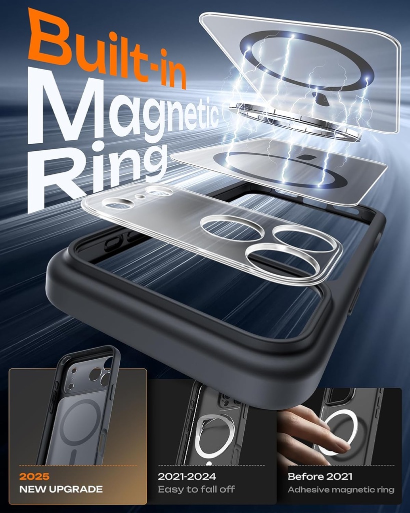 TOCOL for iPhone 17 Pro Case, Full Camera Protection Built-in Magnetic Ring