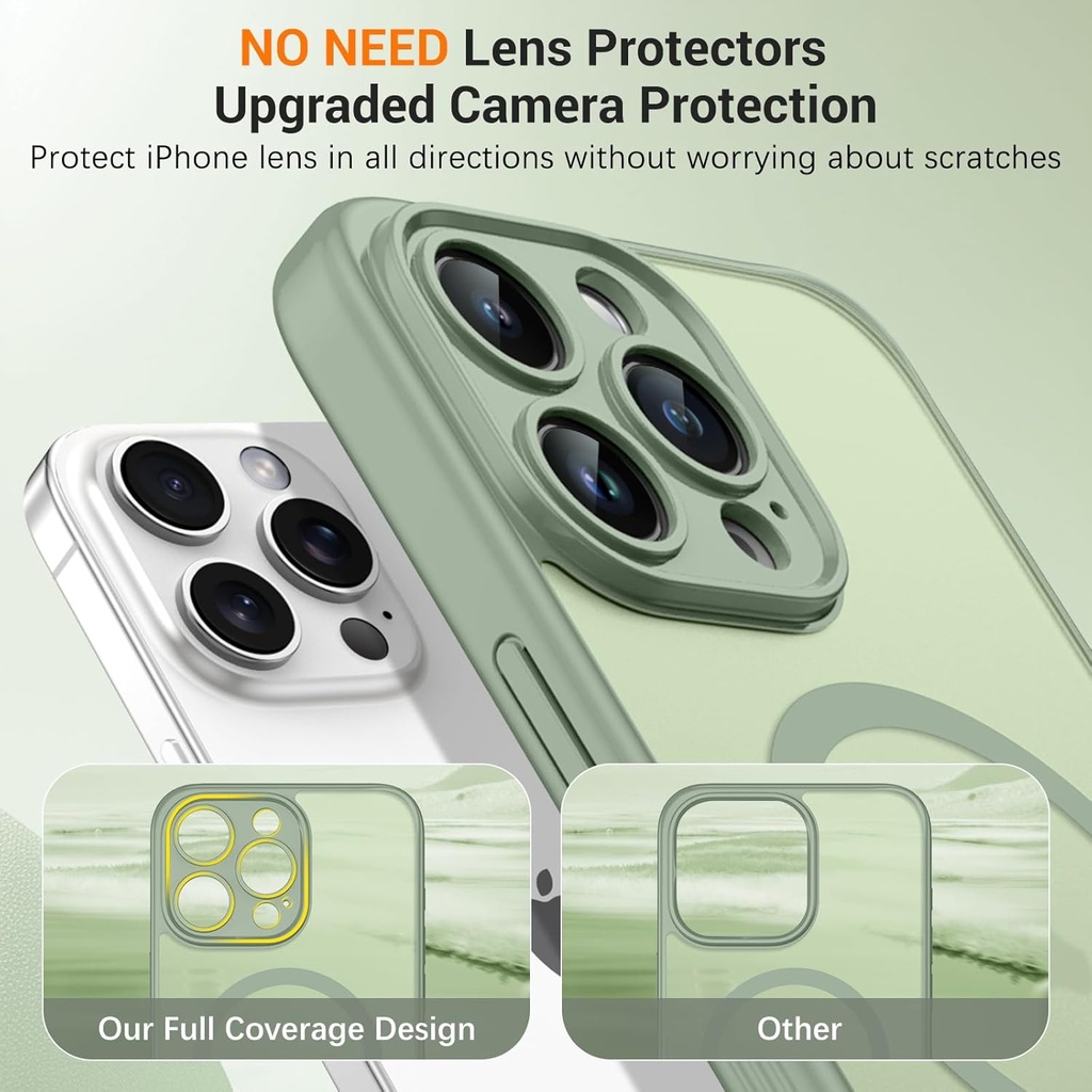 BENTOBEN Magnetic for iPhone 15 Pro Max Case [Compatible with Magsafe] [Full Camera Protection] [Military-Grade Anti-drop] Matte Slim Thin Shockproof Phone Case iPhone 15 Pro Max for Women Men, Patina