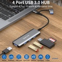 USB C to USB Hub 4 Ports,Type C to USB 3.0 Hub with a USB C to USB Adapter,USB 3.0 Hub Multi Port Expander for MacBook Pro,iPad Pro,Chromebook,Pixelbook,Dell,Samsung Galaxy,iPhone 15 16 17 Pro Max