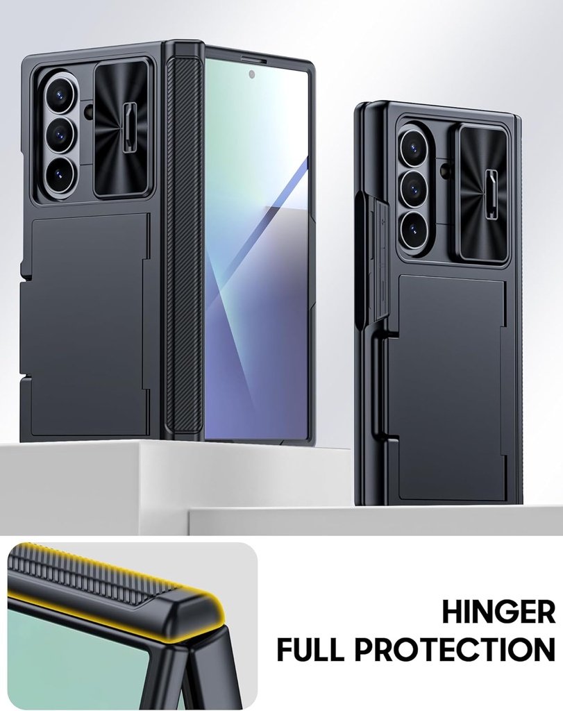 Vizvera Samsung Galaxy Z Fold 7 Case with Cards Holder 