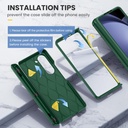 Ruky for Samsung Z Fold 5 Case with Built-in Screen Protector, Kickstand & Full Body & Hinge Protection PU Leather Protective Case for Samsung Galaxy Z Fold 5 5G, Green