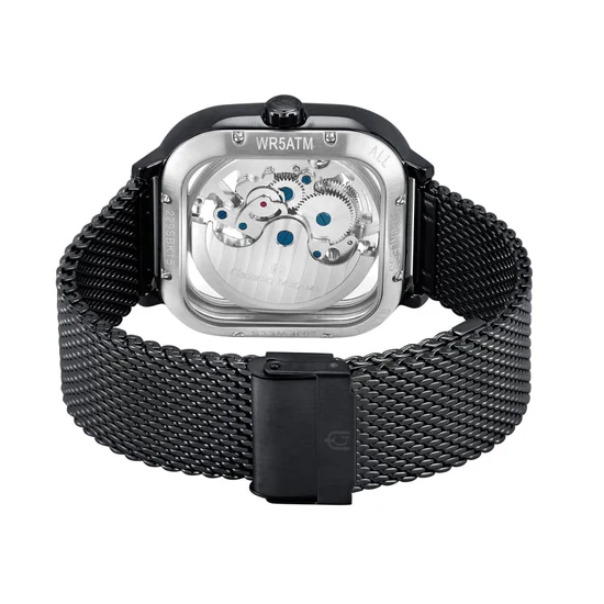 Giorgio Milano Rose Gold Square Case automatic Movt Black Mesh Bracelet 229SBK15 ALFEO