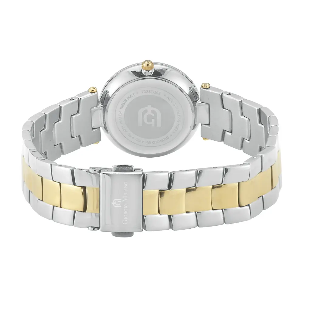Giorgio Milano Women Round 2 tone Gold Stainless Steel with Metal Bracelet 732STG05