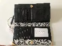 JESSICA SIMPSON METEORITE LARGE FRANKIE BASKET WEAVE ZIP/SNAP WALLET NWT