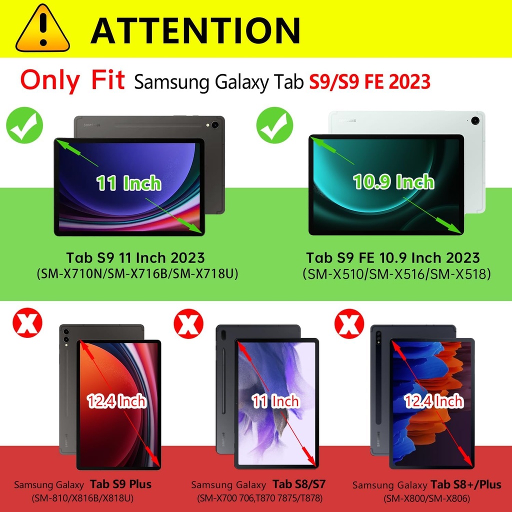 ZtotopCases for Samsung Galaxy Tab S10 FE 10.9 Inch 2025/S9/S9 FE, PU Leather Business Cover with Auto Sleep/Wake, Front Pocket, Hand Strap for Samsung S10 FE/S9/S9 FE Tablet Support S Pen, Black