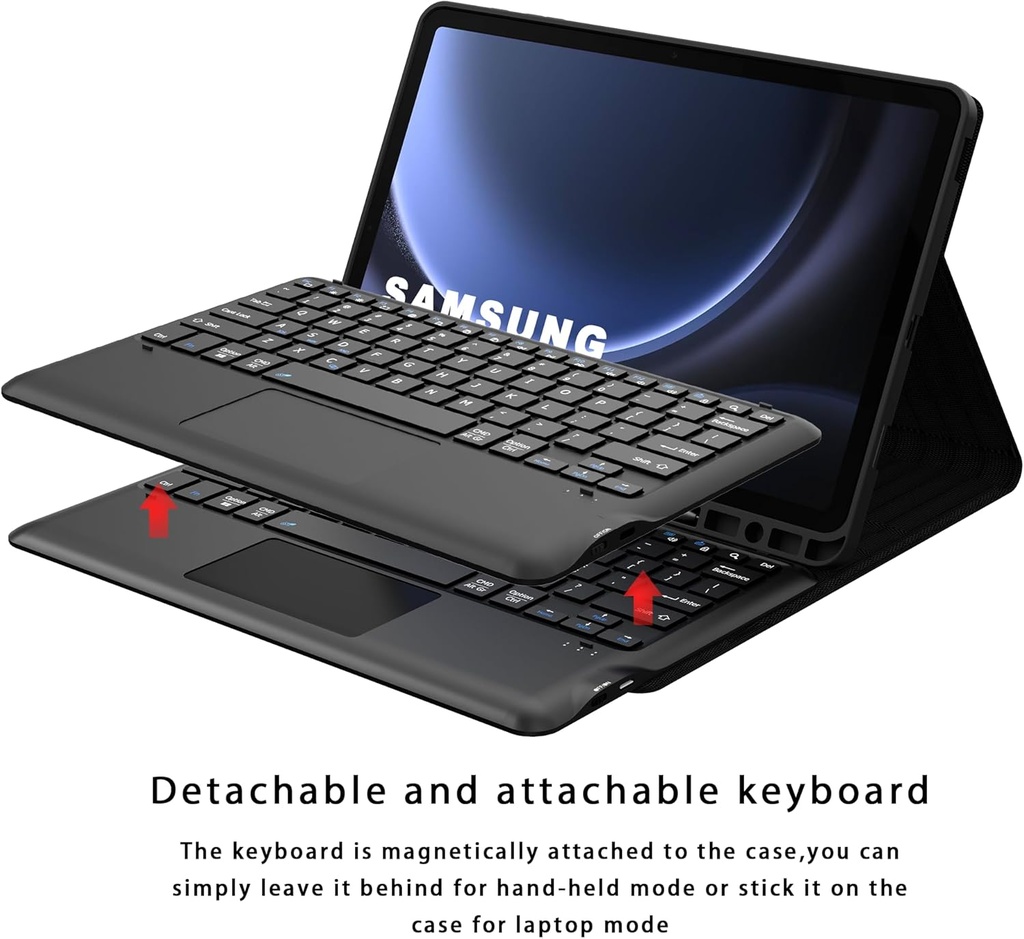 DOMEUN Keyboard Case for Samsung Galaxy Tab S10 Plus/S9 FE Plus/S9 Plus 2023 Tablet - 