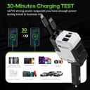 4 in 1 Retractable Car Charger, 127W Car Charger USB C Fast Charge with 2 Cables 