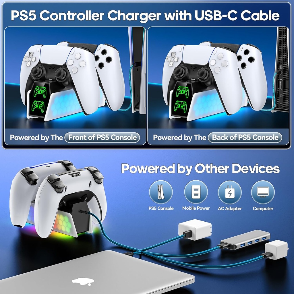 PS5 Controller Charger Station Compatible with Original & Edge Controller