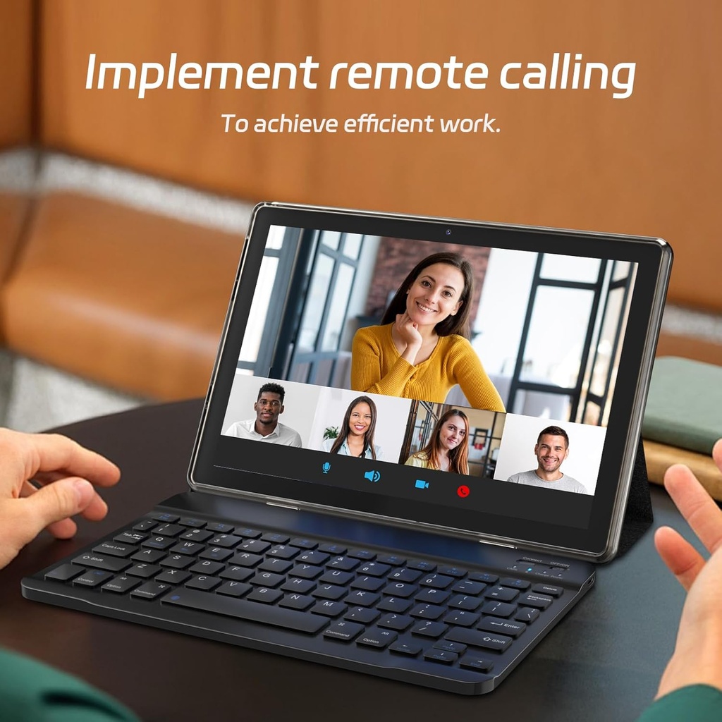 HDTABLET CP20 Android 15 Tablet 10 inch, 2 in1 Tablets with Keyboard Case Mouse Stylus 