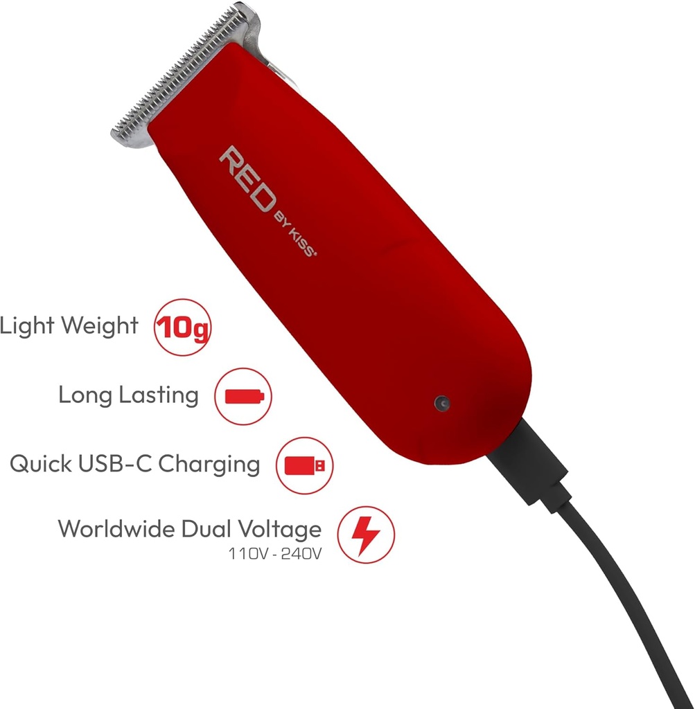RED BY KISS CORDLESS MINI TRIMMER RED CT07