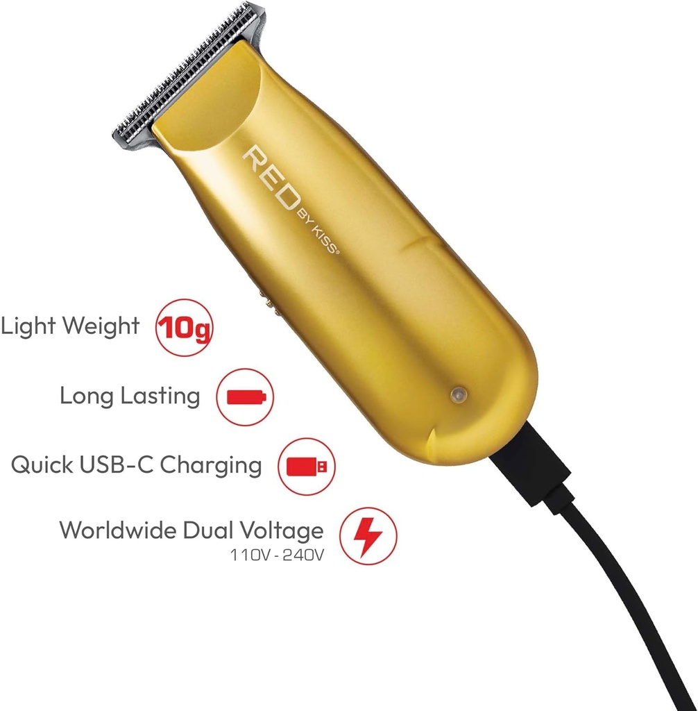 RED BY KISS CORDLESS MINI TRIMMER GOLD CT09