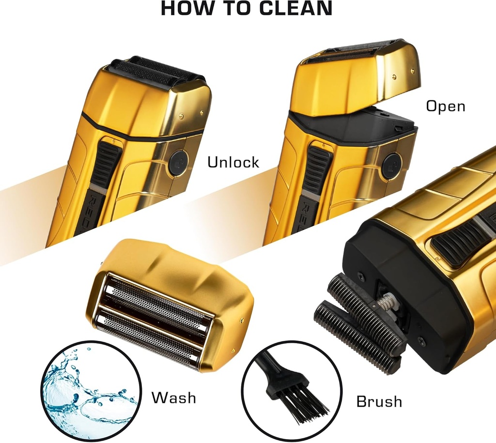 RED PRO Titanium Foil Shaver Cordless Shaver for Men (Matte Gold) PSV01