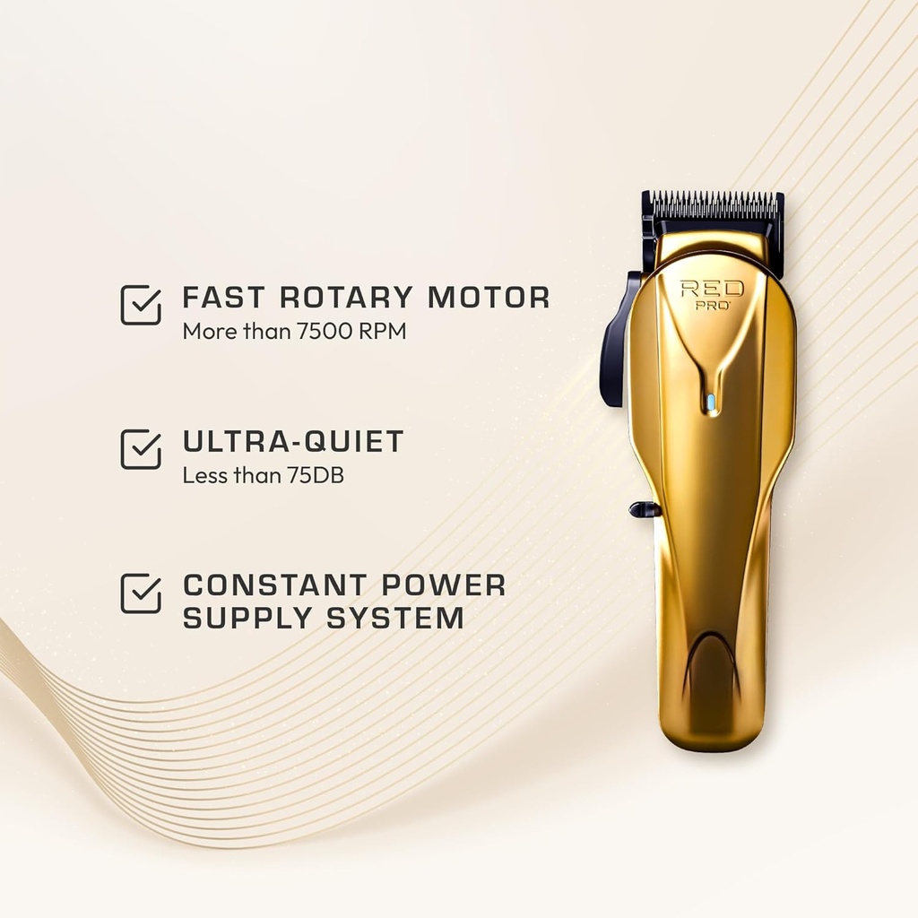 RED Pro Professional Cordless Hair Clipper for Men, Electric Rechargeable Hair Clipper Set for Barbers and Stylists PCL01