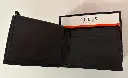 Guess Men's Bifold Wallet Faux Black Red Stitching
