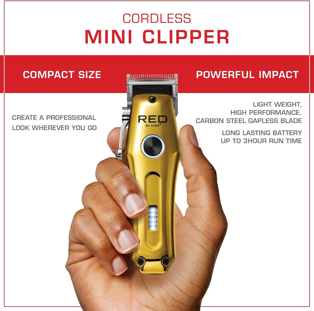 RED BY KISS CORDLESS MINI CLIPPER  – ZERO GAPPED CC10