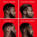 Red by Kiss Cordless Hair & Beard Trimmer for Men, Water-Proof Professional Rechargeable Hair Clipper, LCD Display Precision Blade Trimmer