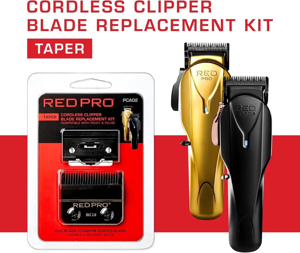 RED Pro Professional Blade Replacement KitPCL01 & PCL02 ,  (Taper Black) PCA02 