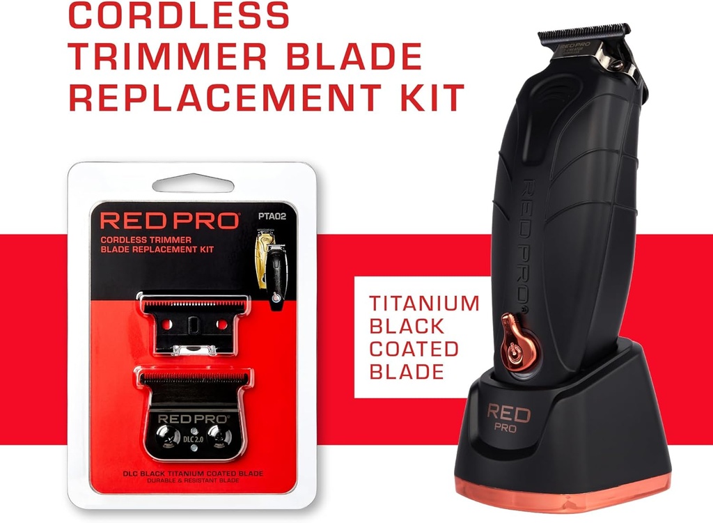 RED Pro Professional Blade Replacement Kit for Cordless Hair Trimmer PCT02 & PCT01, (Black)