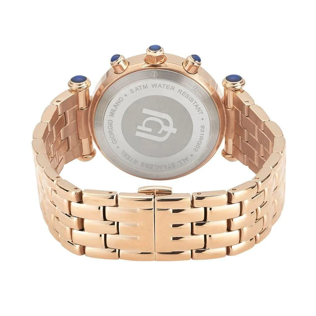 Giorgio Milano Women stainless steel round case. Chronograph with date. Silver dial with Arabic numbers LUCIA 931ST02 