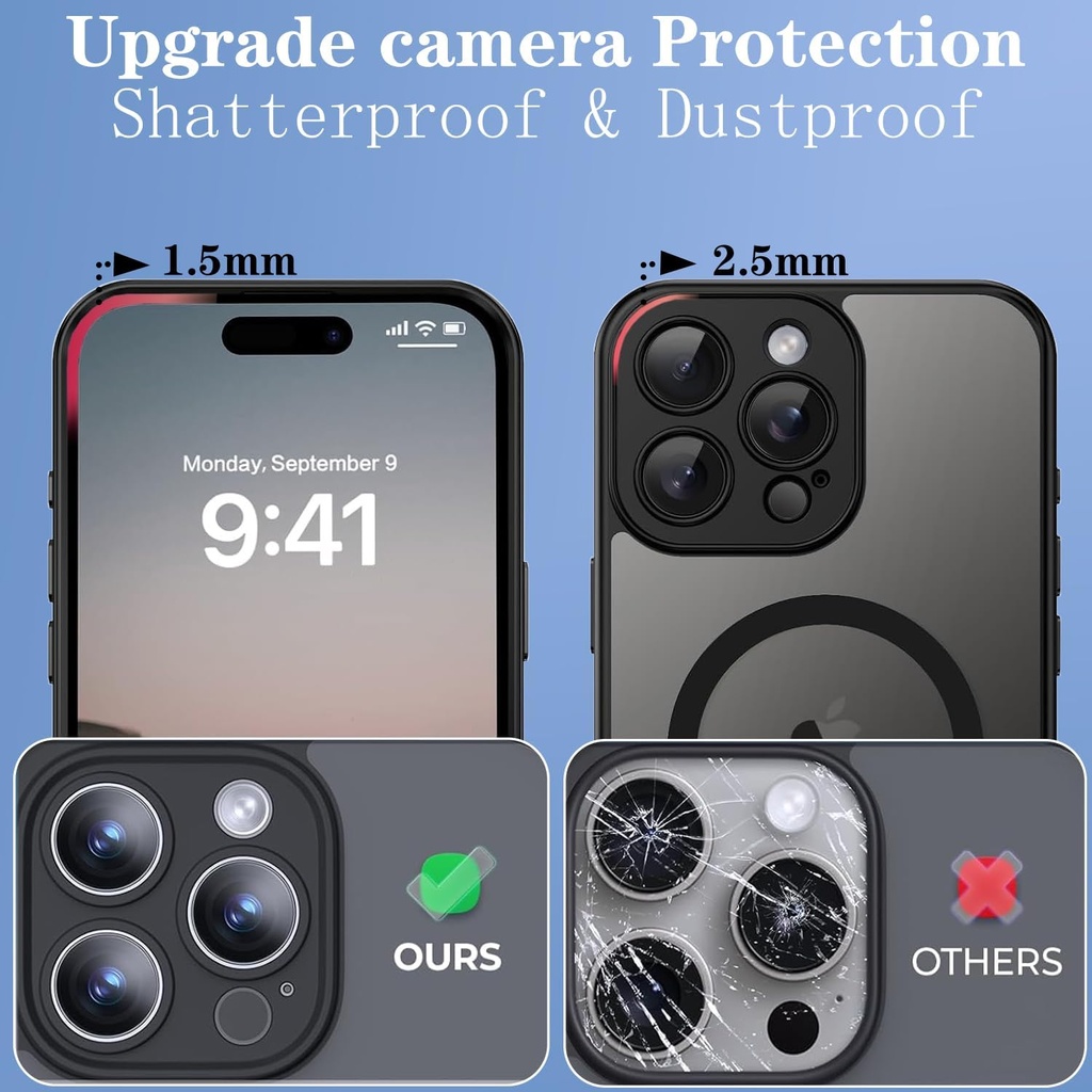 LWLFEKA for iPhone 16 Pro Case with Privacy Screen Protectors & Full Camera Cover,Magnetic for iPhone 16Pro Case[Fit for MagSafe] Translucent 