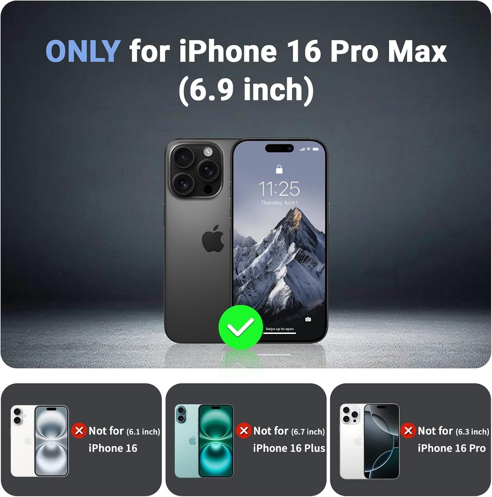 jaroco Magnetic for iPhone 16 Pro Max Case, [Compatible with MagSafe][Military Grade Drop Protection][Heavy Duty Protection][Non-Slip][Shockproof] 2-Layer