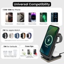 Merkury 4 in 1 Wireless Charging Station: 5000mAh Removable Power Bank Foldable Charging Stand - 