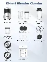 Ganiza Smoothie Blender 900W | 15-Piece Personal Blender Grinder 