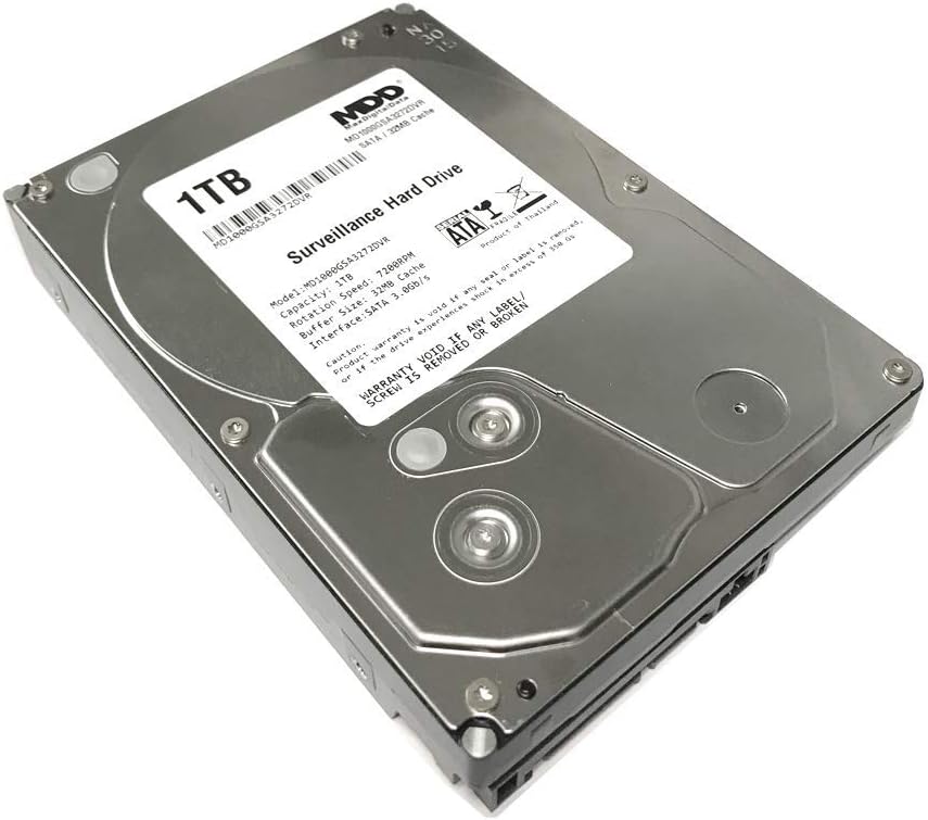 MaxDigitalData 1TB 32MB Cache 7200PM SATA 3.0Gb/s 3.5-inch Internal Surveillance CCTV DVR Hard Drive MD1000GSA3272DVR - w/ 2 Year Warranty (Renewed) 