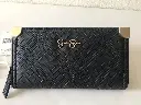 JESSICA SIMPSON METEORITE LARGE FRANKIE BASKET WEAVE ZIP/SNAP WALLET
