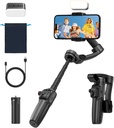 TOKQI 3-Axis Phone Gimbal Stabilizer for iPhone and Android with Magnetic Fill Light