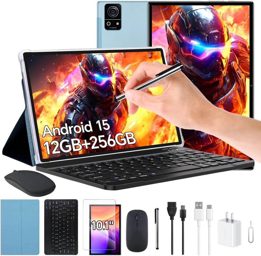MIYOKIMIRO Andriod 15 Tablet with 10.1inch display Blue